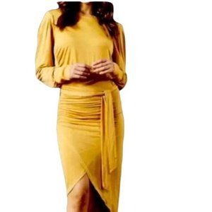 NWT Young Fabulous & Broke SZ S Tie Waist Ruched Maxi Dress